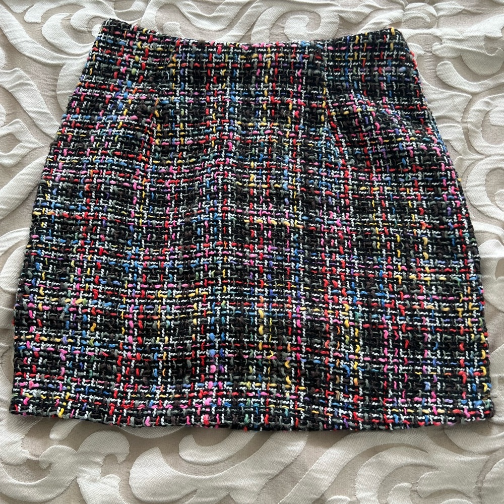 Tweed multicolor skirt womens XS